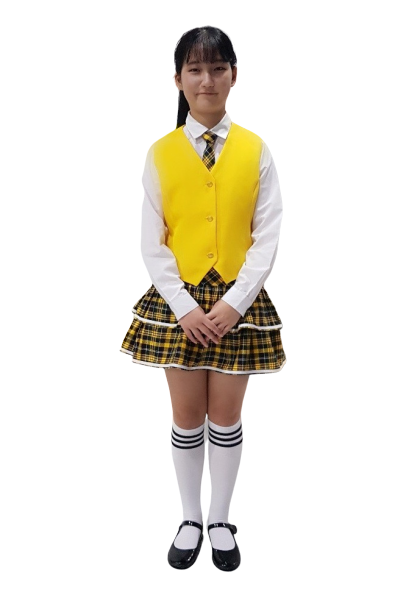 합창복 노랑조끼체크프릴