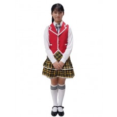 합창복빨강조끼B(벨로체)_체크프릴스커트