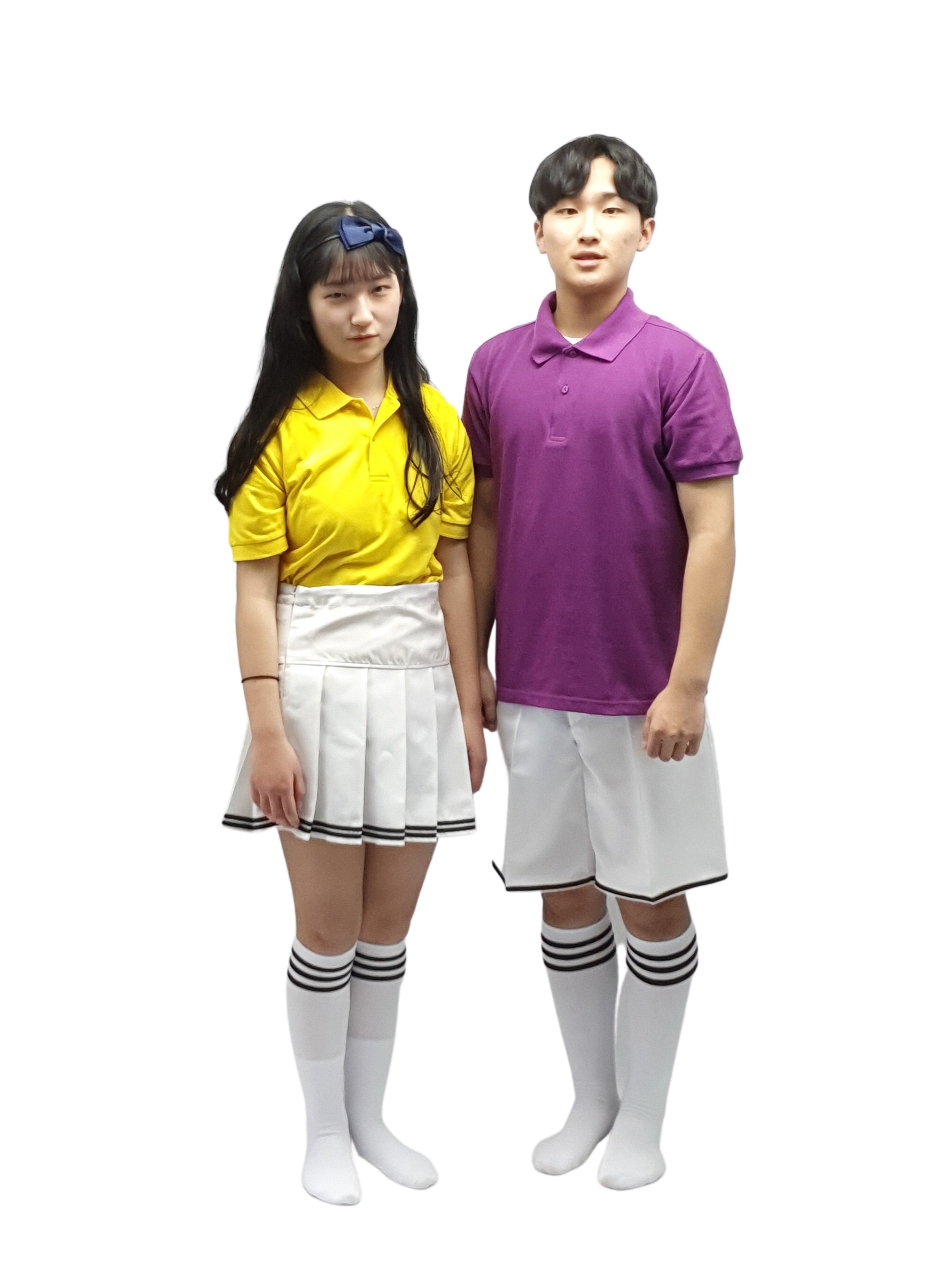 합창복 노랑보라티셔츠