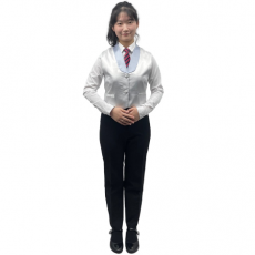 새틴그레이조끼검정긴바지