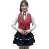레드체크조끼럭셔리