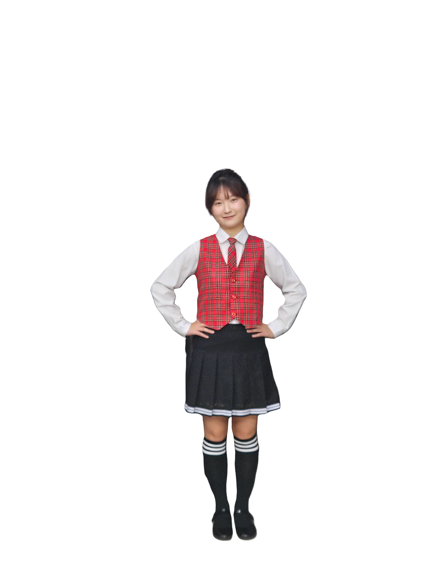 레드체크조끼A533