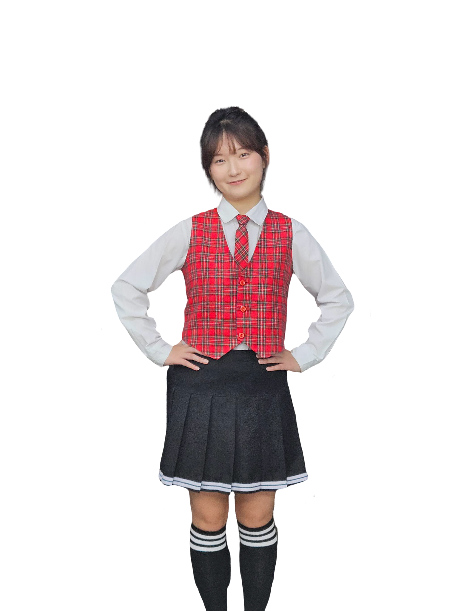 레드체크조끼A533