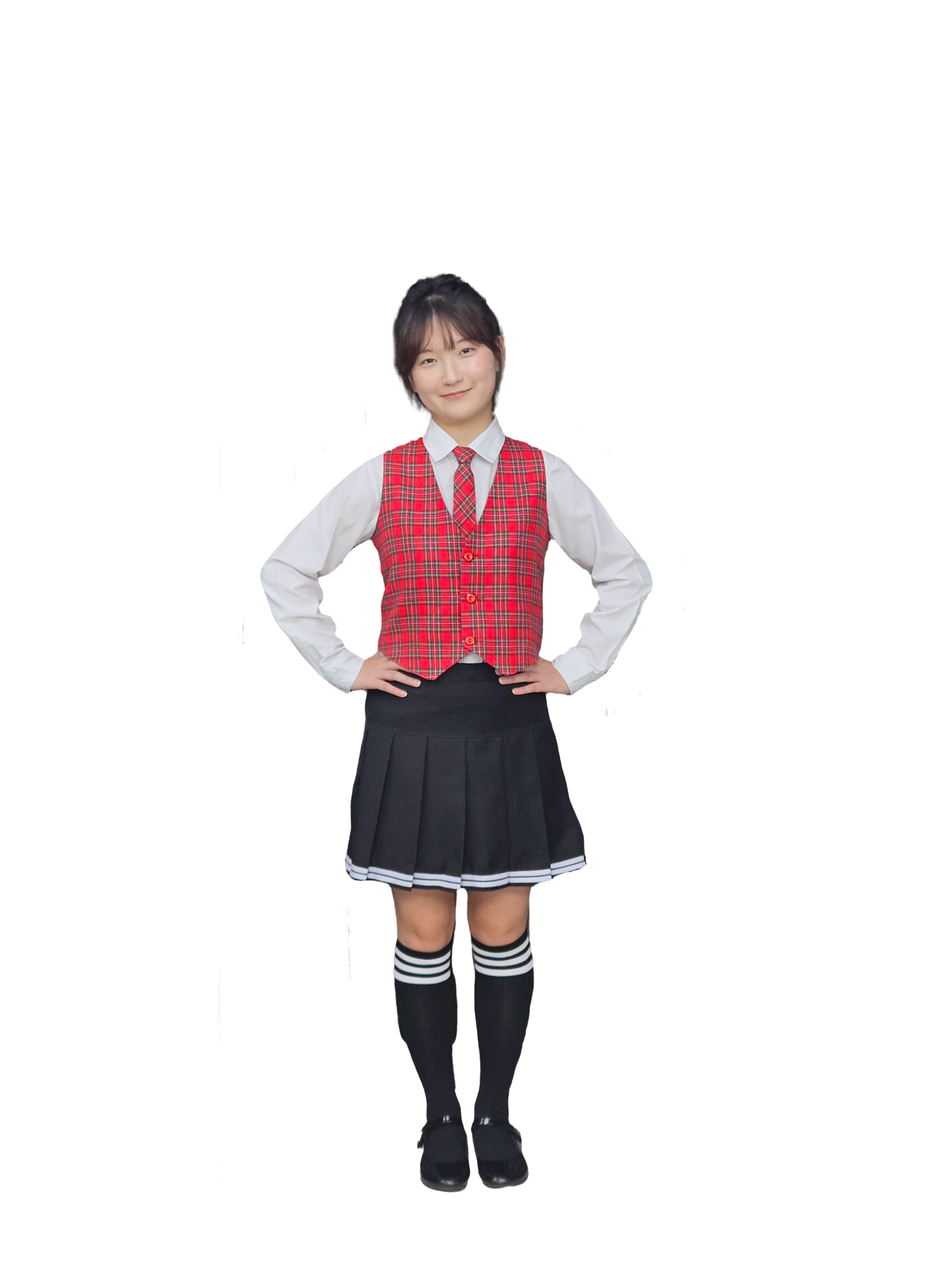 레드체크조끼A533